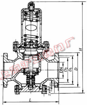 Y42X-16、Y42X-16C 型薄膜式减压阀外形及结构尺寸示意图