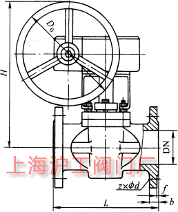 美标卡套式软密封旋塞阀主要外形及结构尺寸示意图