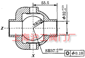 球阀壳体剖面图（图 1）