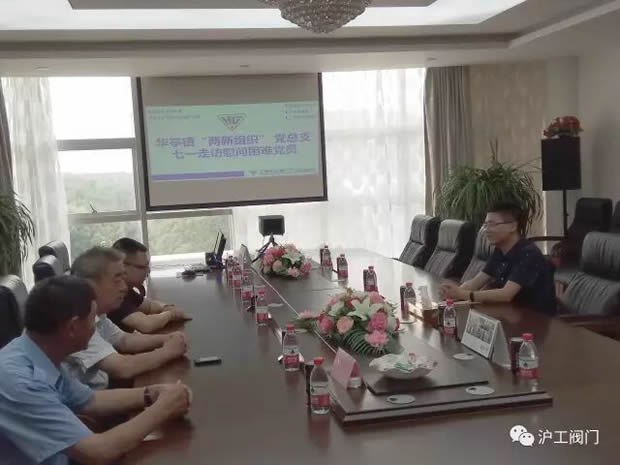 华亭镇“两新组织”党总支七一前夕走访慰问沪工阀门困难党员（图1）