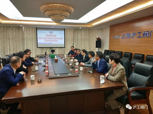 浙江省永嘉县党政考察团考察上海沪工阀门厂（图1）