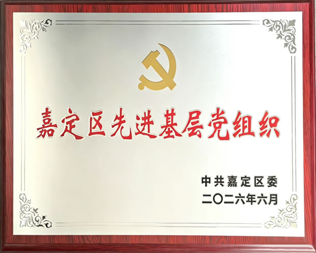 上海沪工阀门厂党支部嘉定区先进基层党组织荣誉证书